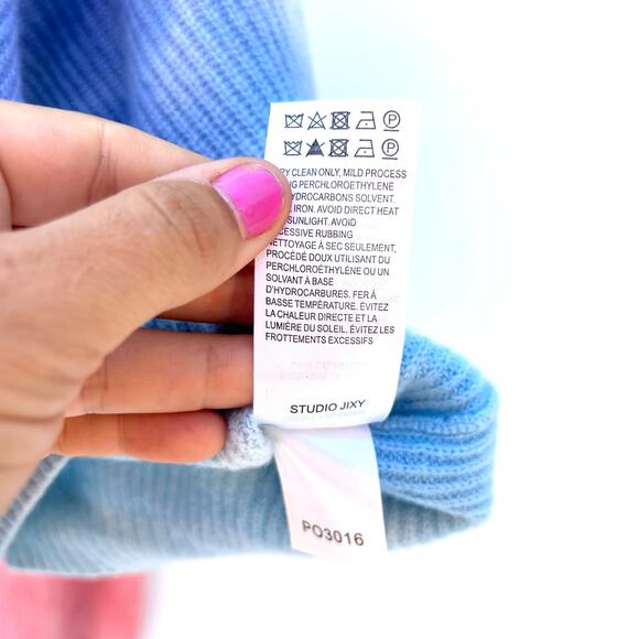 Crush Cashmere Scottie Painted Balloon Cloud Tie Dye Rainbow Sweater M Large - Picture 10 of 10